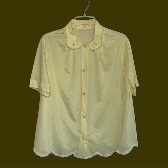 Vintage Henson Kickernick Lace Accent Button Front Pajama Top - Picture 3 of 6